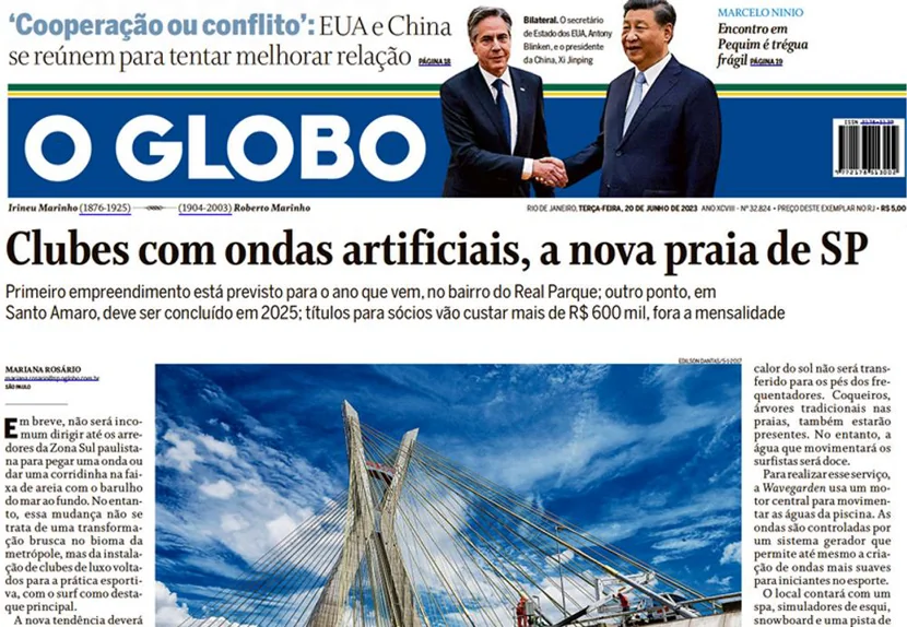 o globo ondas artificiais
